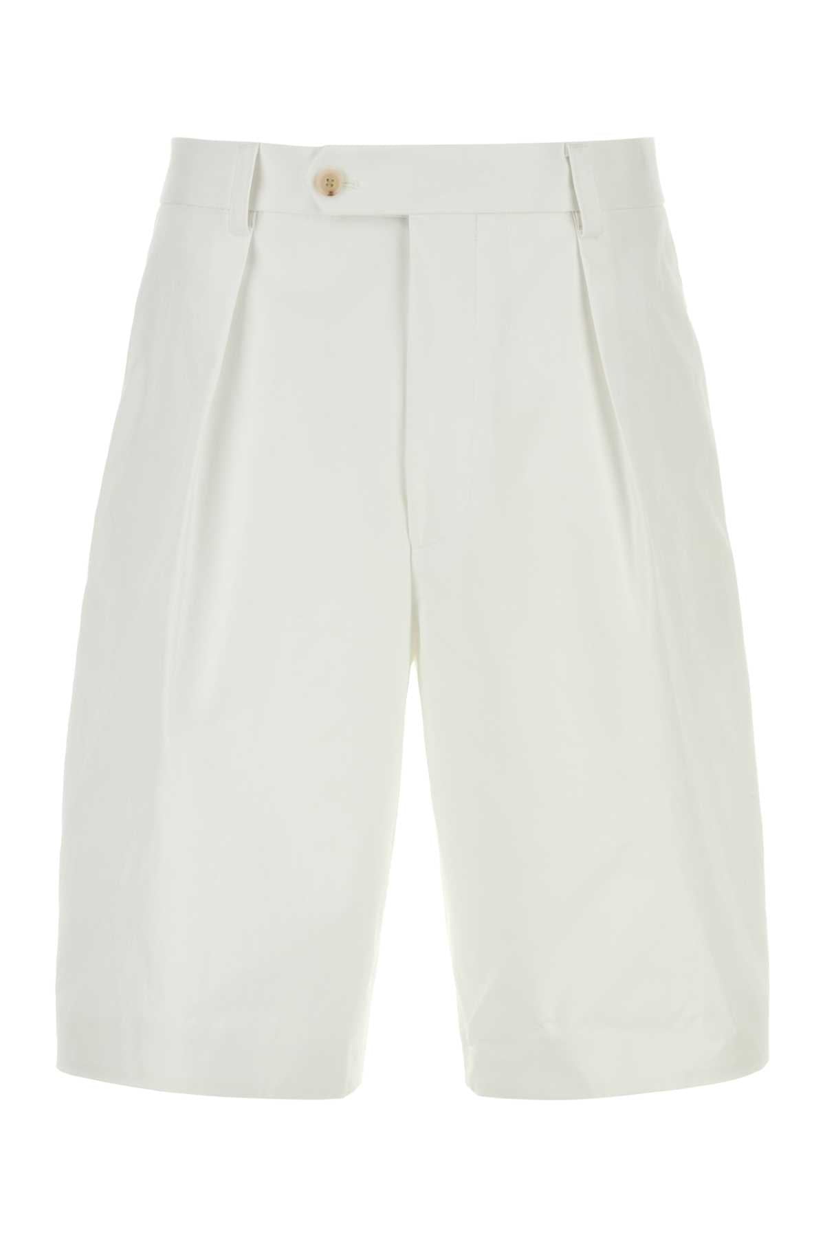 Cotton Bermuda Shorts — White