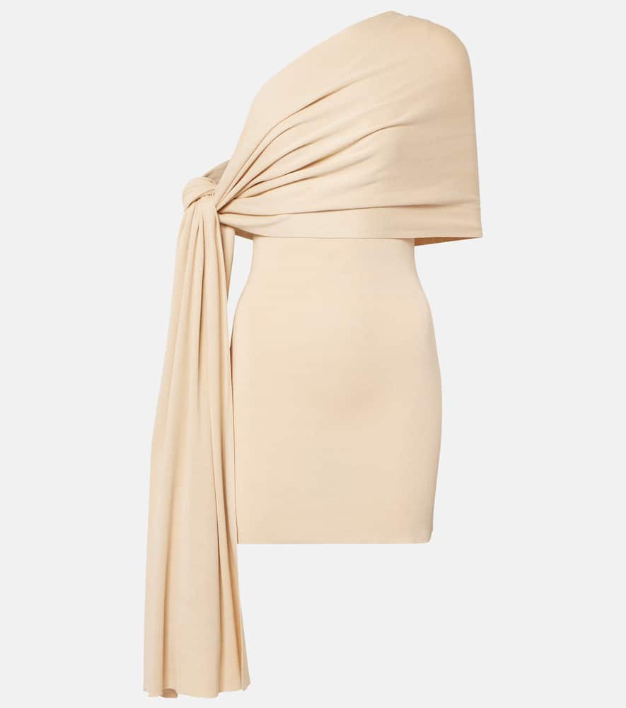 Chara one-shoulder silk-blend minidress