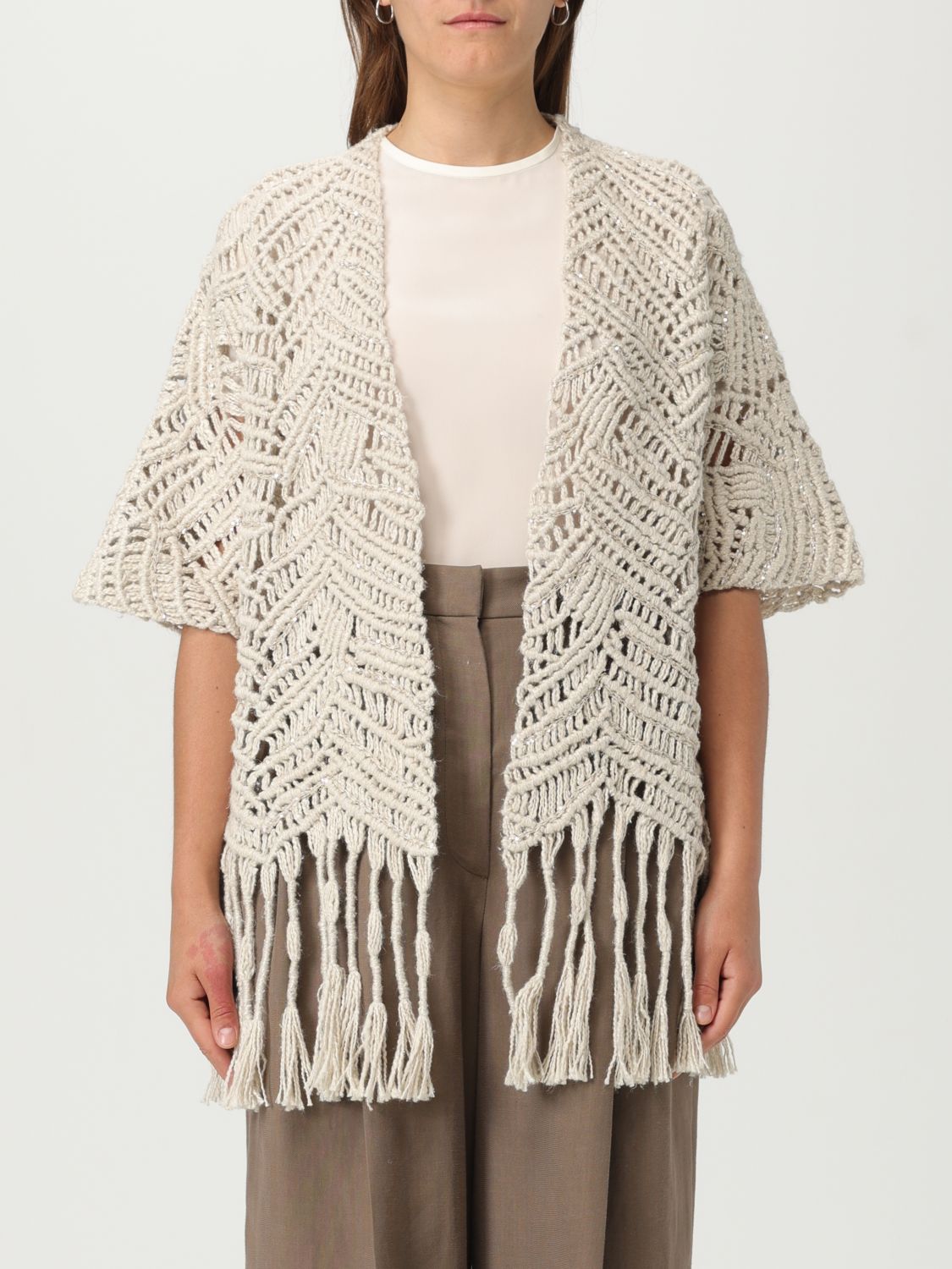 Cardigan BRUNELLO CUCINELLI Woman color Beige