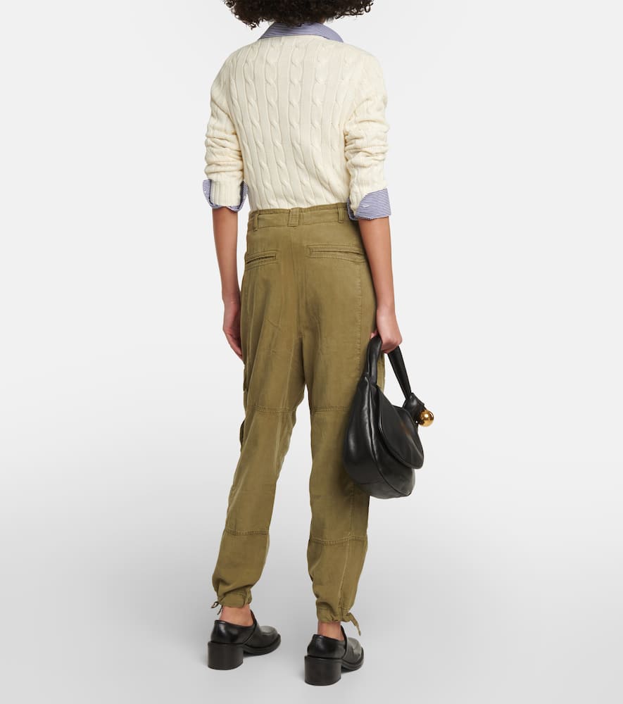 High-rise canvas cargo pants
