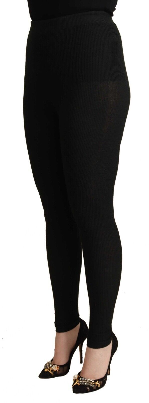 Cashmere-Silk Blend Leggings — Black