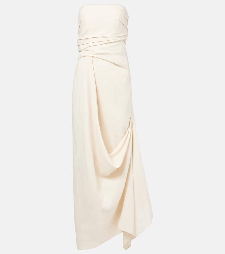 Caravaggio draped linen maxi dress