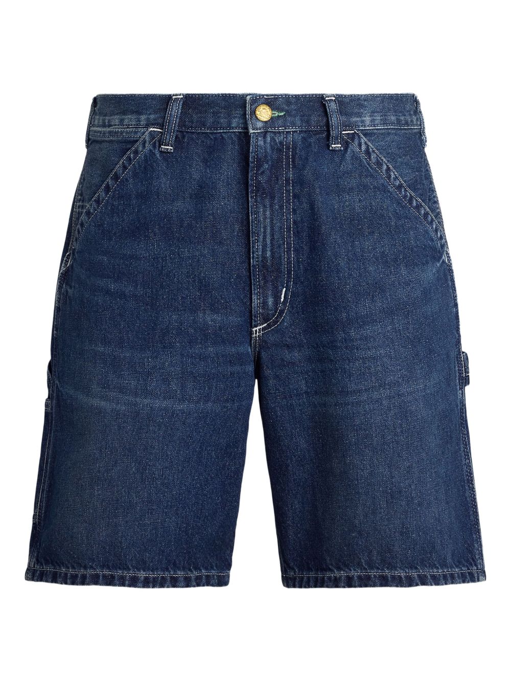 Straight-leg denim shorts - Blue