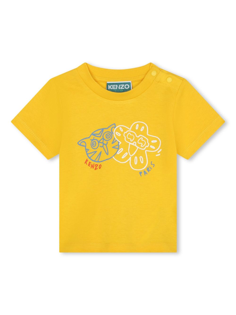 Logo-print organic-cotton T-shirt - Yellow