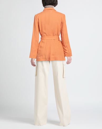 Niū Woman Blazer Orange Size XS Linen, Cotton
