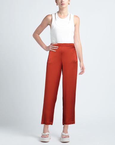 Niū Woman Pants Rust Size M Acetate, Silk