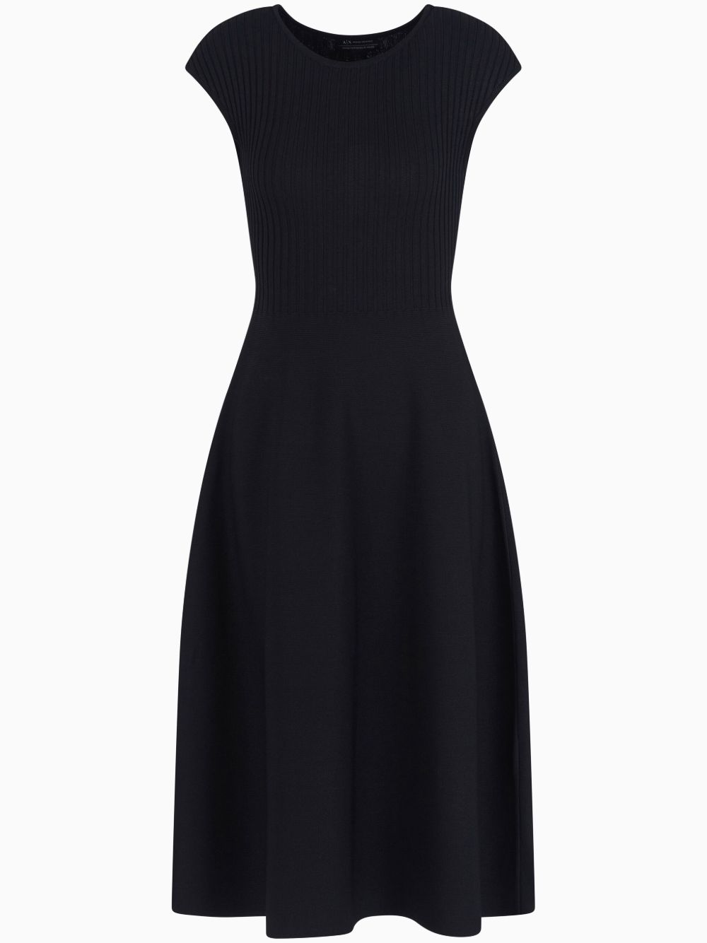 Armani Exchange ribbed cap-sleeve dress - Black