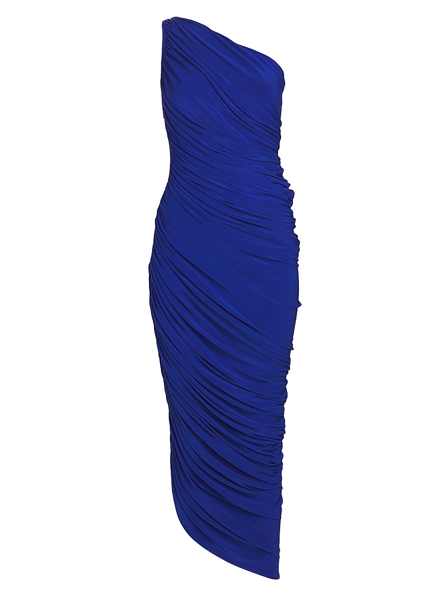 Women's Diana Ruched One-Shoulder Gown - Electric Blue