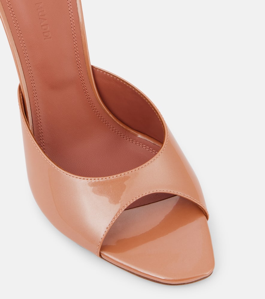 Amina Muaddi Alexa 95 patent leather mules