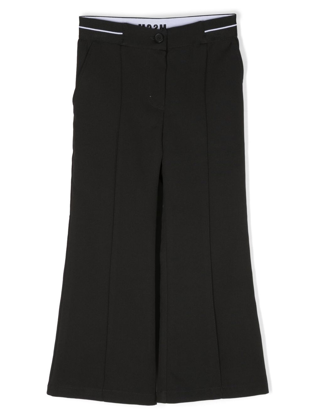 Logo-print straight trousers - Black