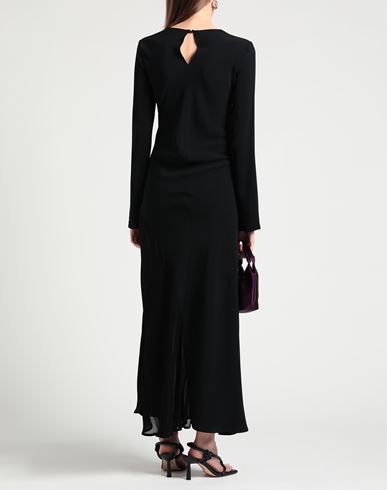 Woman Maxi dress Black Size 6 Acetate, Viscose