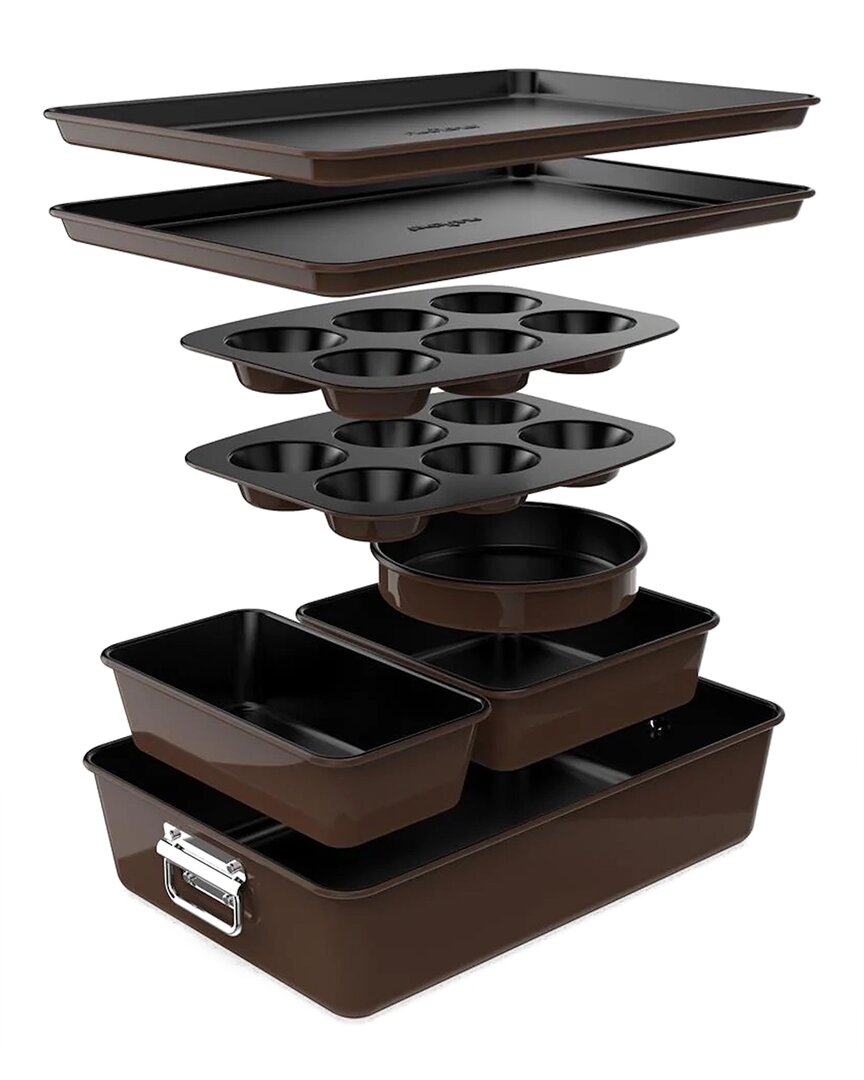 Brown 8pc Stackable Carbon Steel Bakeware Set