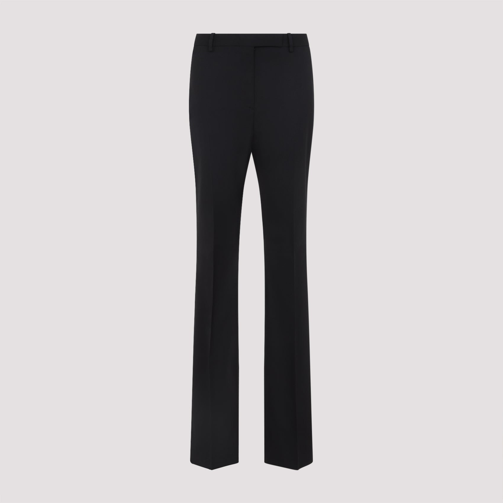 WASHED COTTON SILK BLEND DUCHESSE TAILORED STRAIGHT PANTS