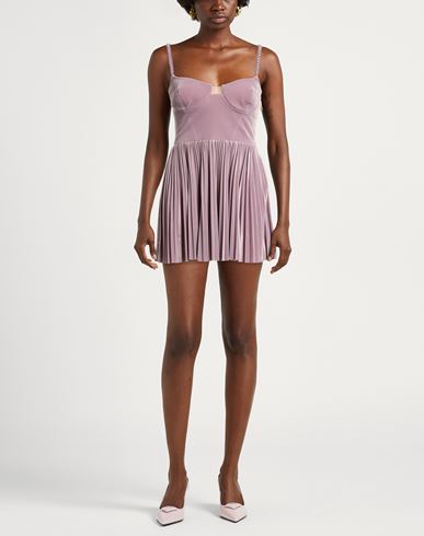 Woman Mini dress Lilac Size 6 Polyester, Elastane, Polyamide