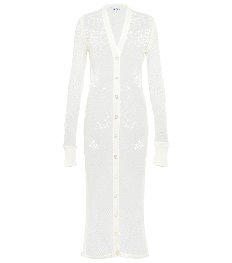 Sequined net midi dress