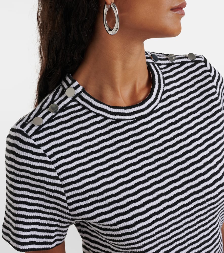 Draya striped cotton-blend T-shirt