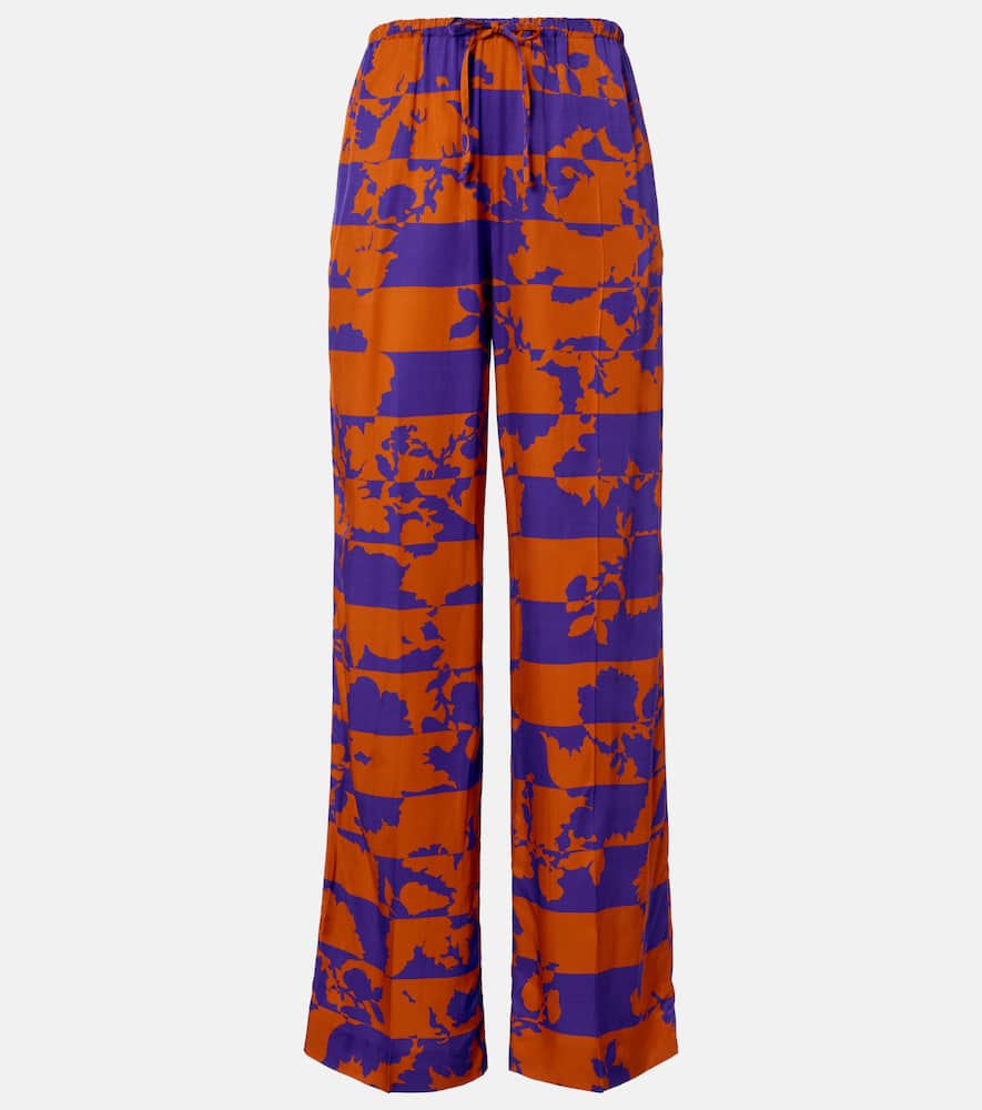 Printed wide-leg pants