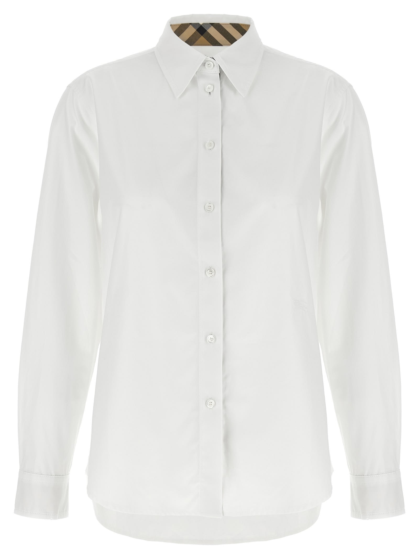 Burberry - Burberry Check Insert Shirt Shirt And Blouse White