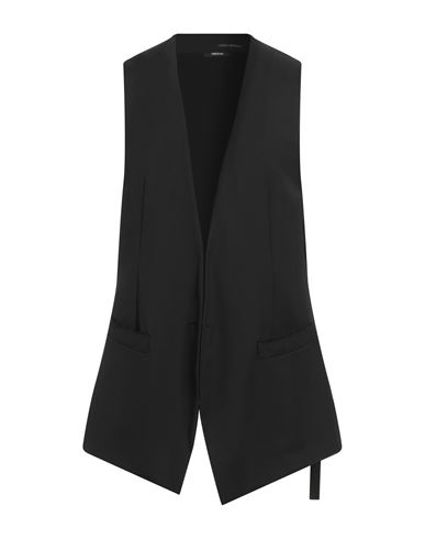 Man Tailored Vest Black Size 38 Virgin Wool