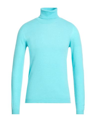 Man Turtleneck Turquoise Size 34 Cashmere