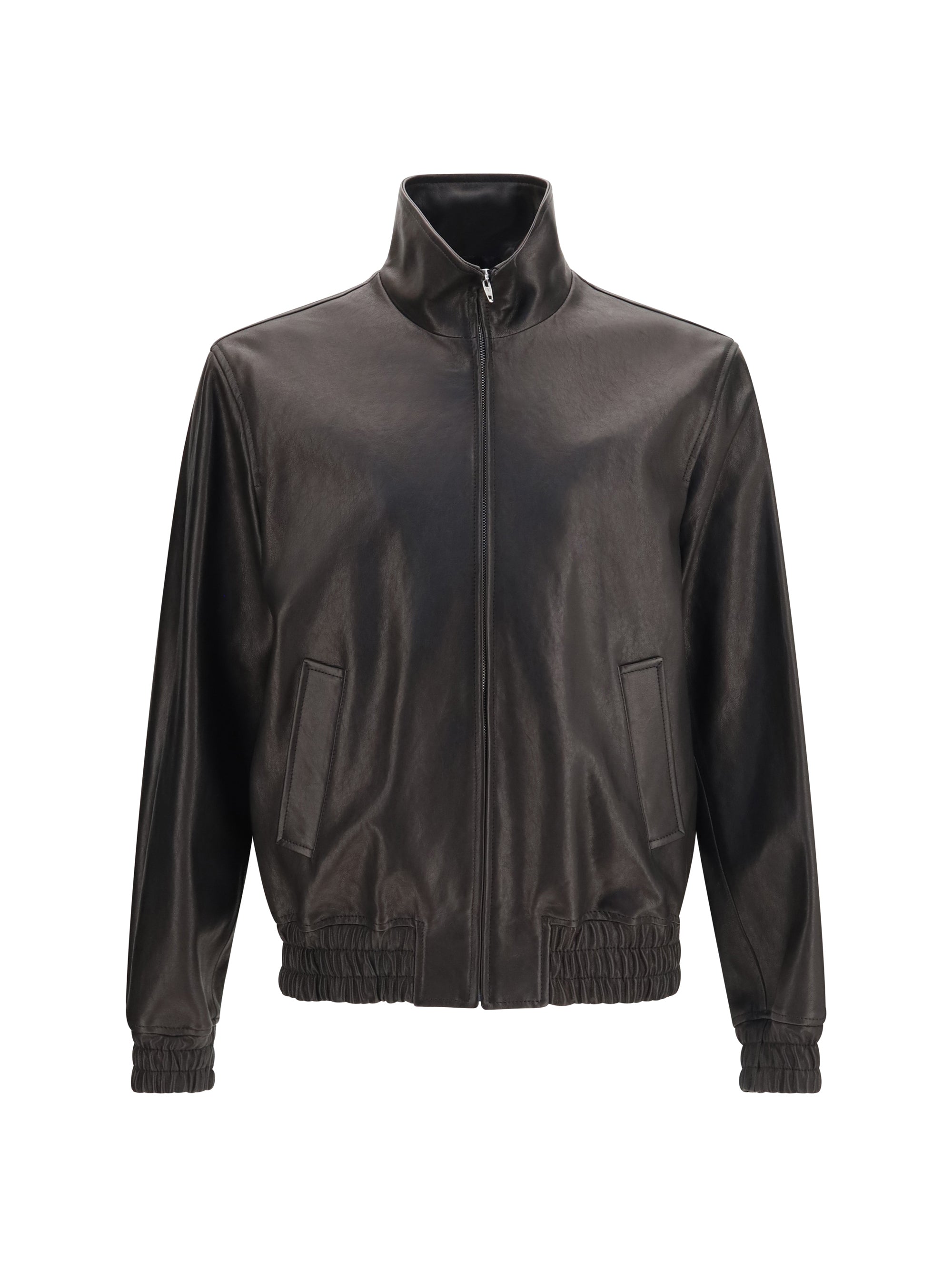 Leather Zip Jacket — Black