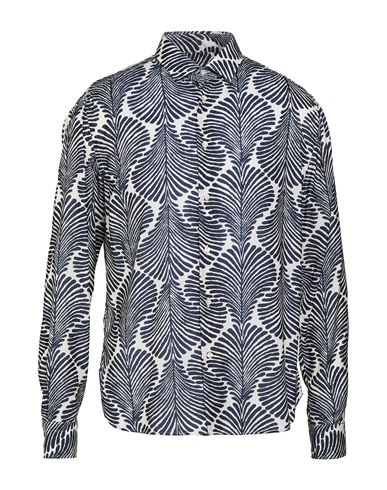 Man Shirt Midnight blue Size 15 ¾ Viscose, Polyester, Silk, Elastane