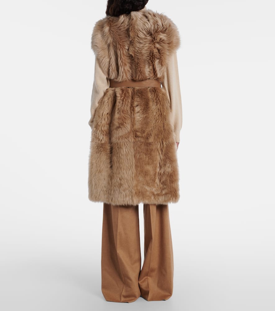 Reversible shearling coat