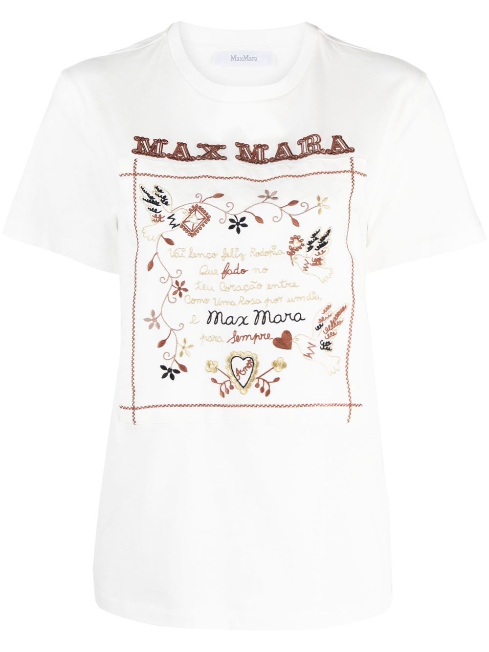 Embroidered-slogan T-shirt - White