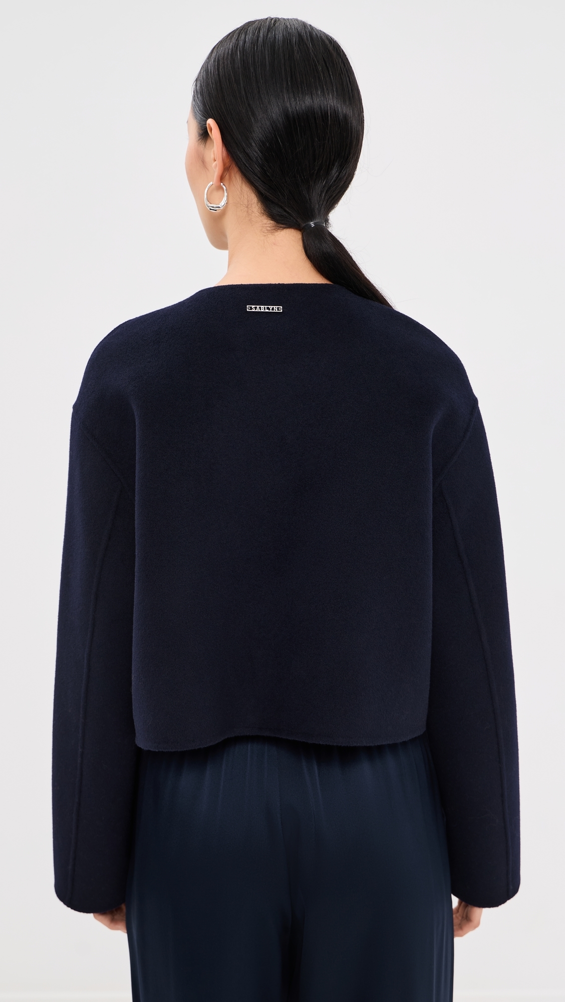 Floren Cropped Double Breasted Jacket Midnight Navy