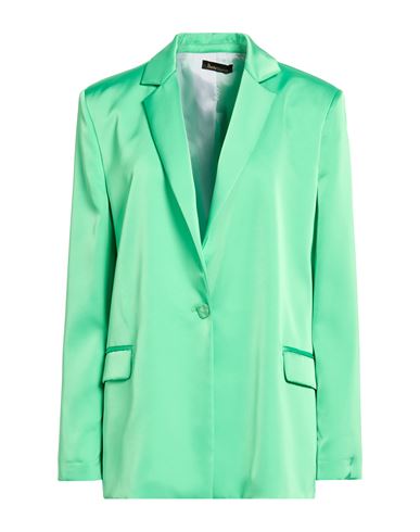 Woman Blazer Green Size 12 Polyester, Elastane