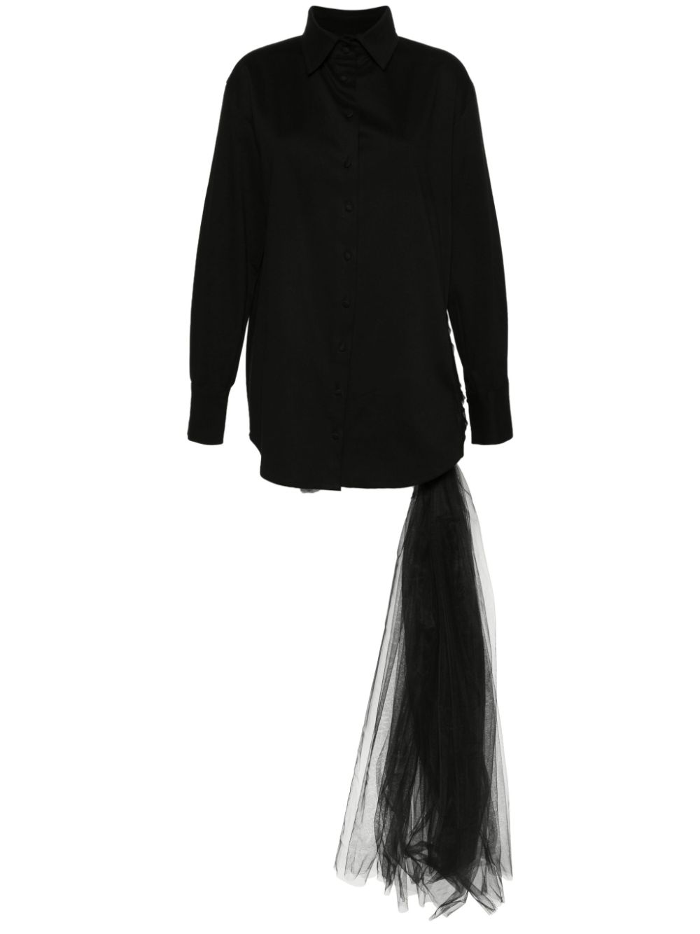 Draped shirt minidress - Red