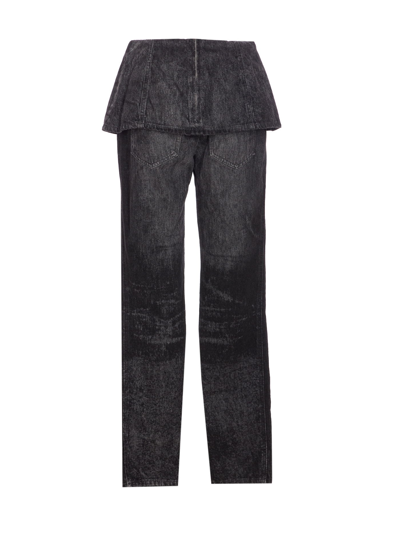 Grey Jeans With Oval D Logo Plaque And Skirt In Cotton Blend Woman