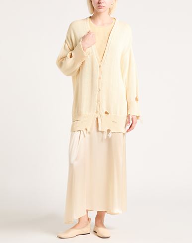 Woman Cardigan Cream Size L Cotton