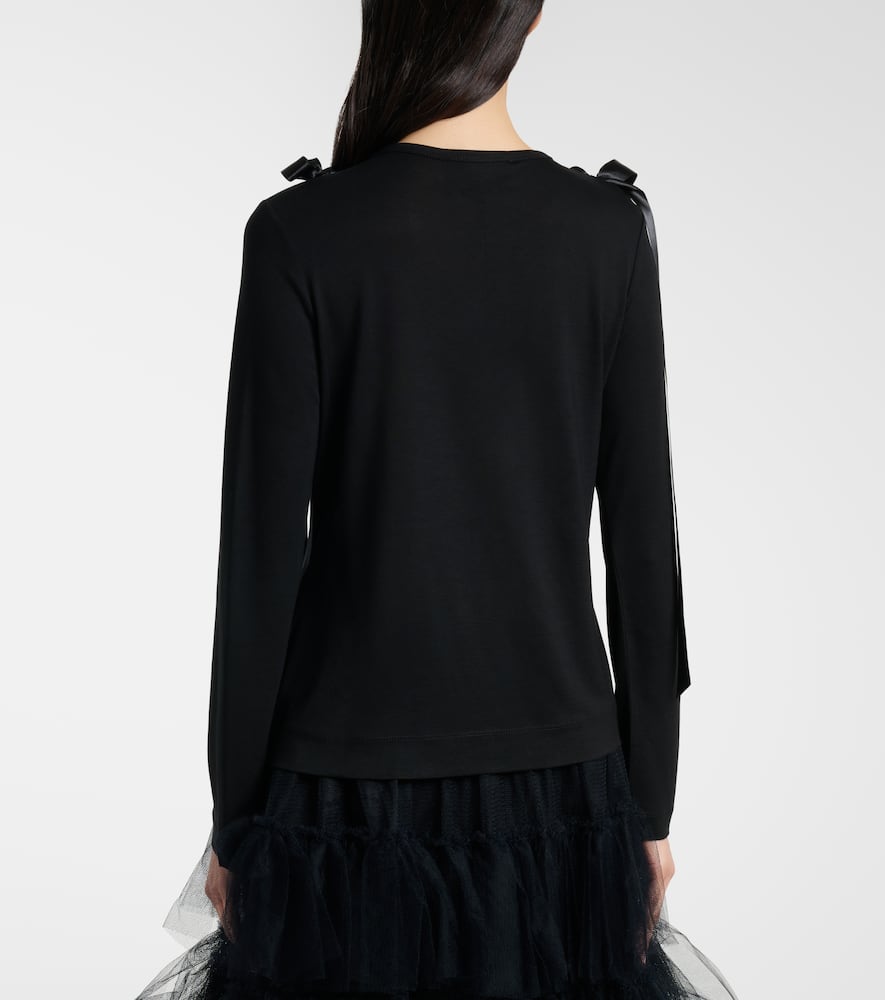 Bow-detail jersey top