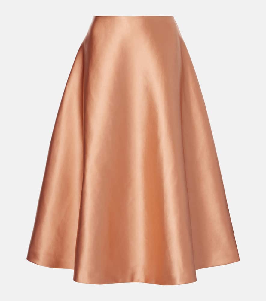 Satin midi skirt