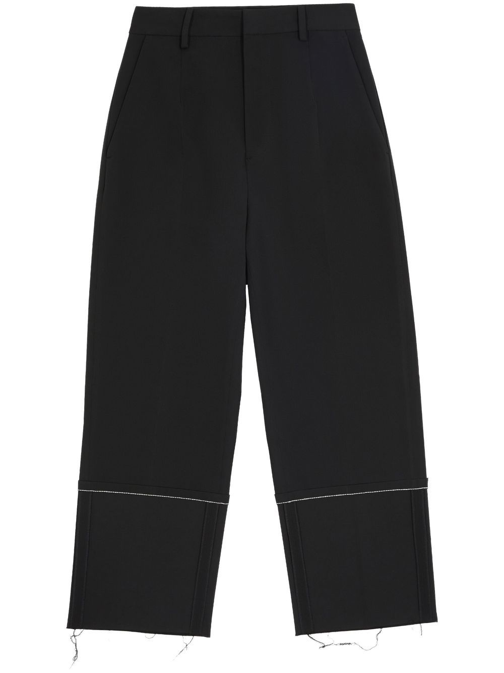 Turn-up wide brim trousers - Black