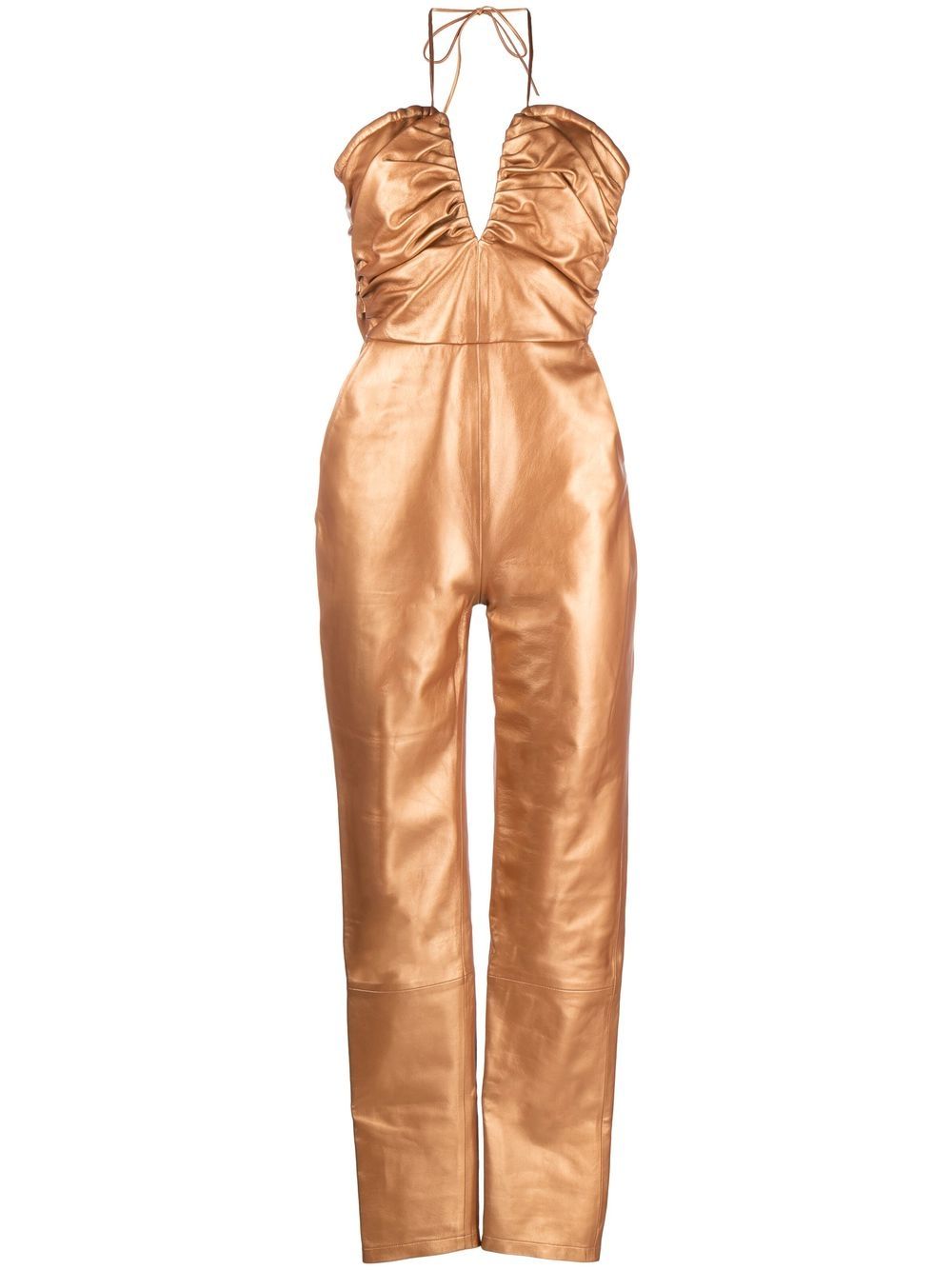 Ruched-bodice jumpsuit - Gold