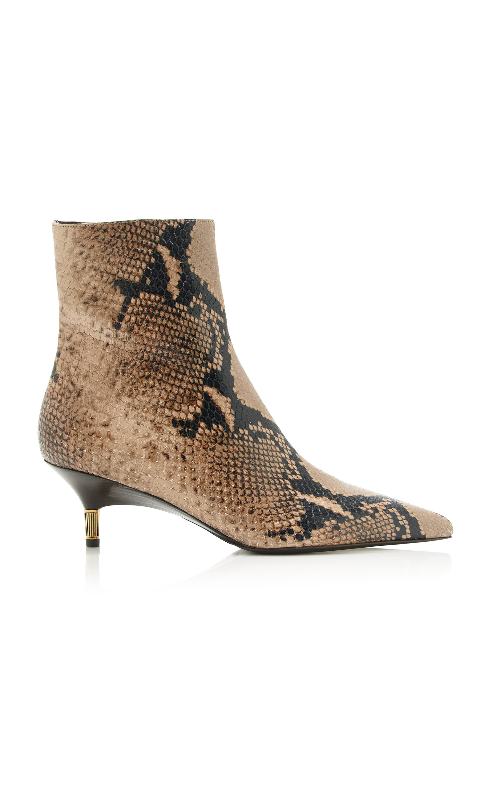 Bella Python-Embossed Leather Ankle Boots - Moda Operandi