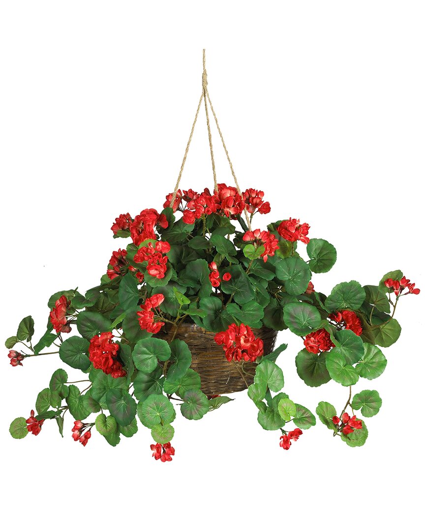 Geranium Hanging Basket Silk Plant