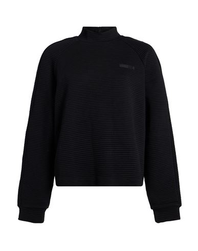 Woman Sweatshirt Black Size M Cotton, Polyester