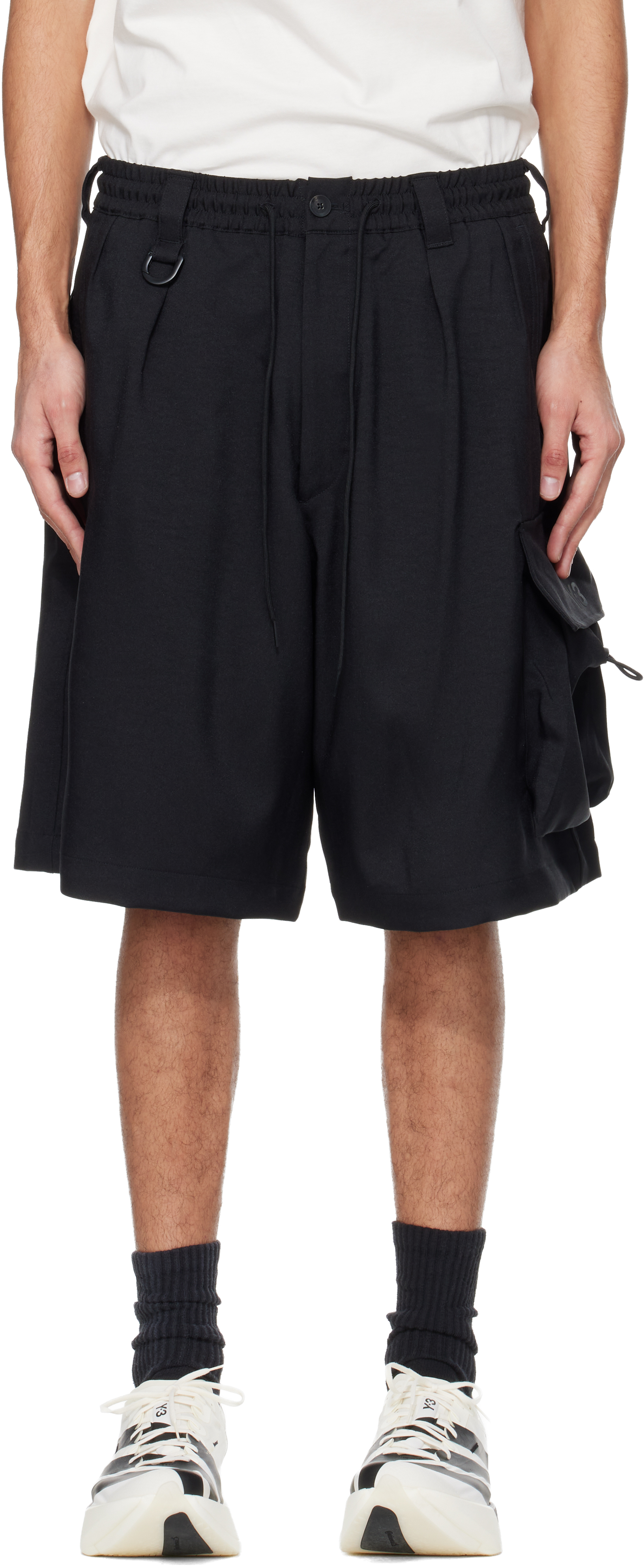 Black Sport Uniform Cargo Shorts
