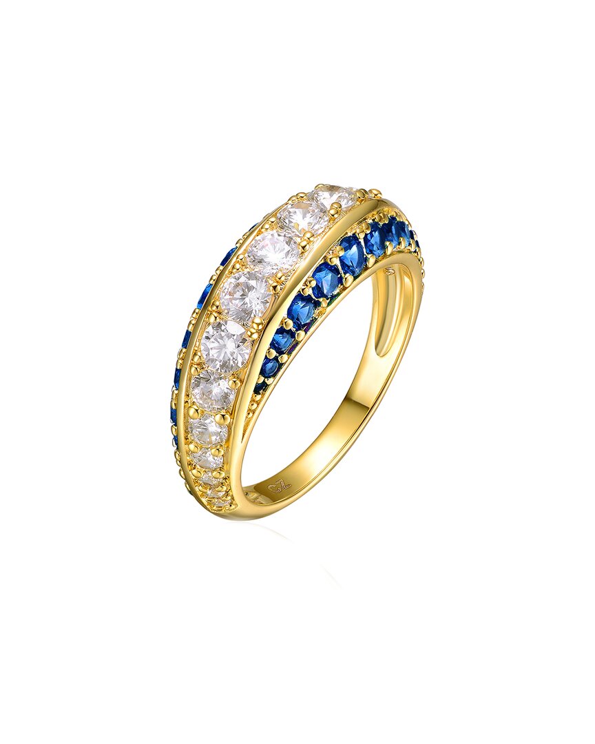 14K Over Silver CZ Ring