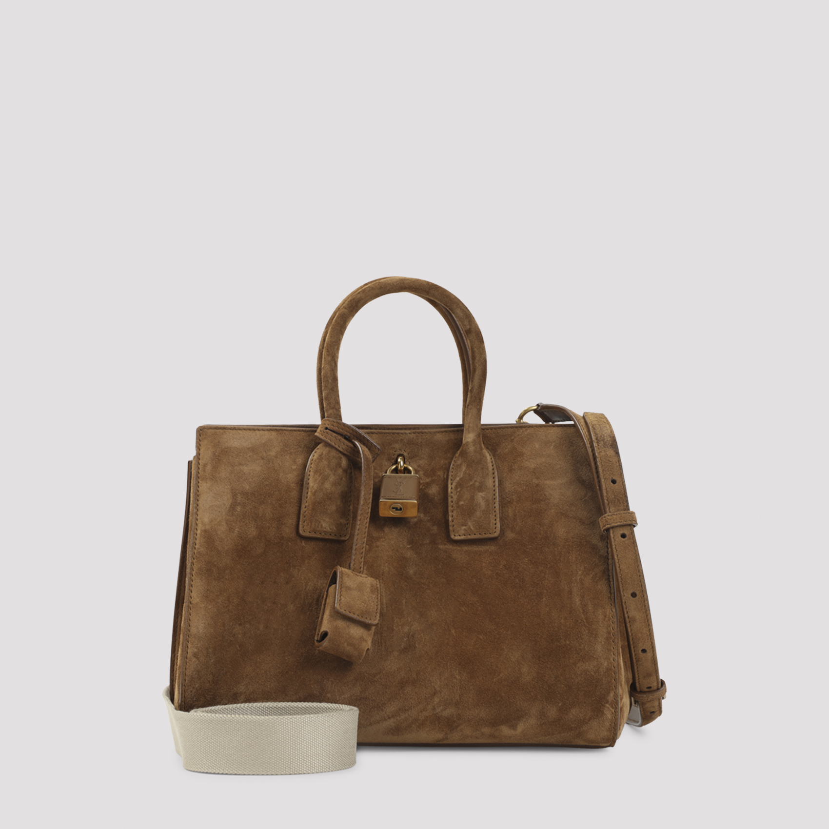 Sac De Jour Handbag Brown Suede Calf Leather Bag - Women