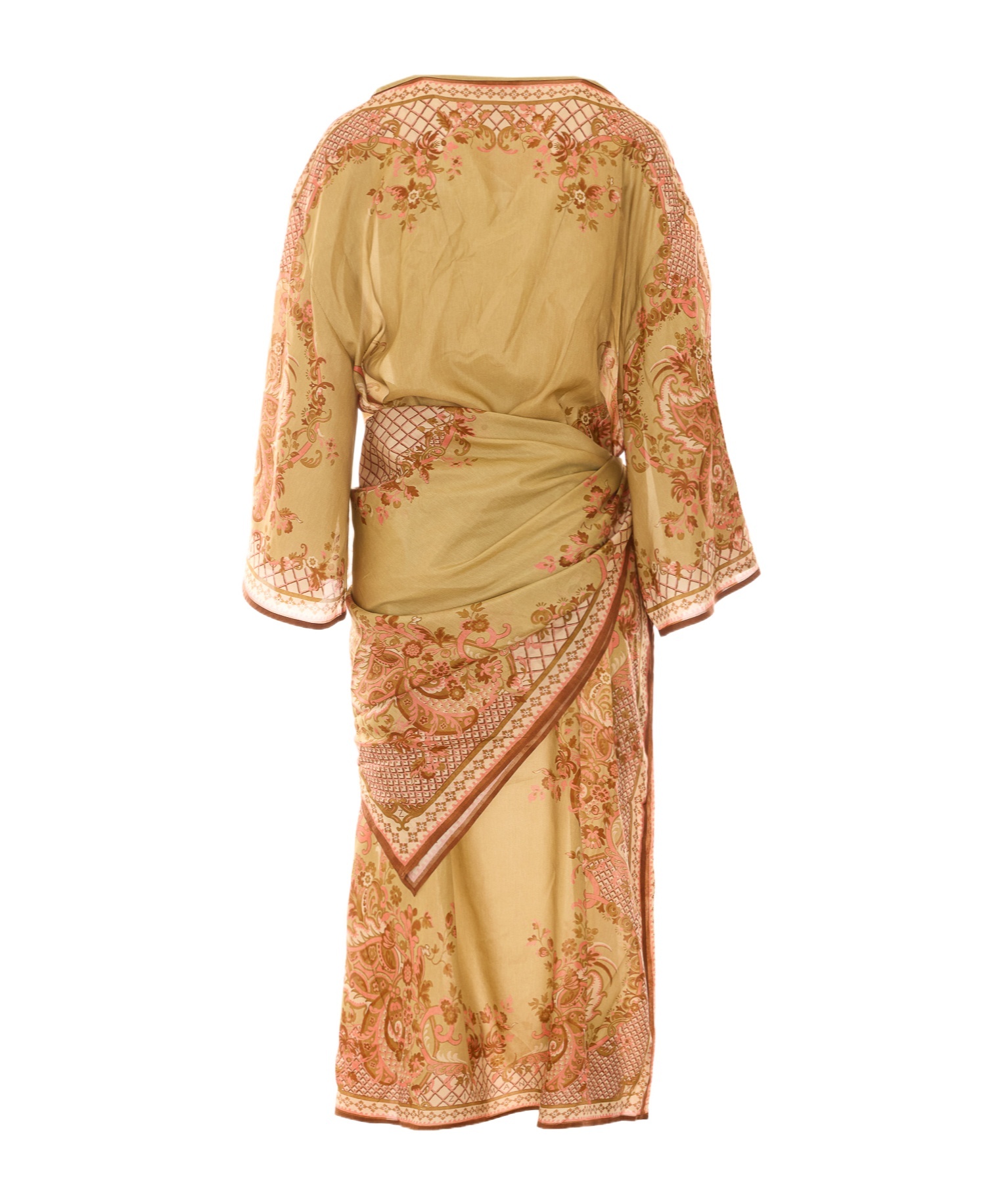 Aster Scarf-Detailed Silk Midi Dress multi