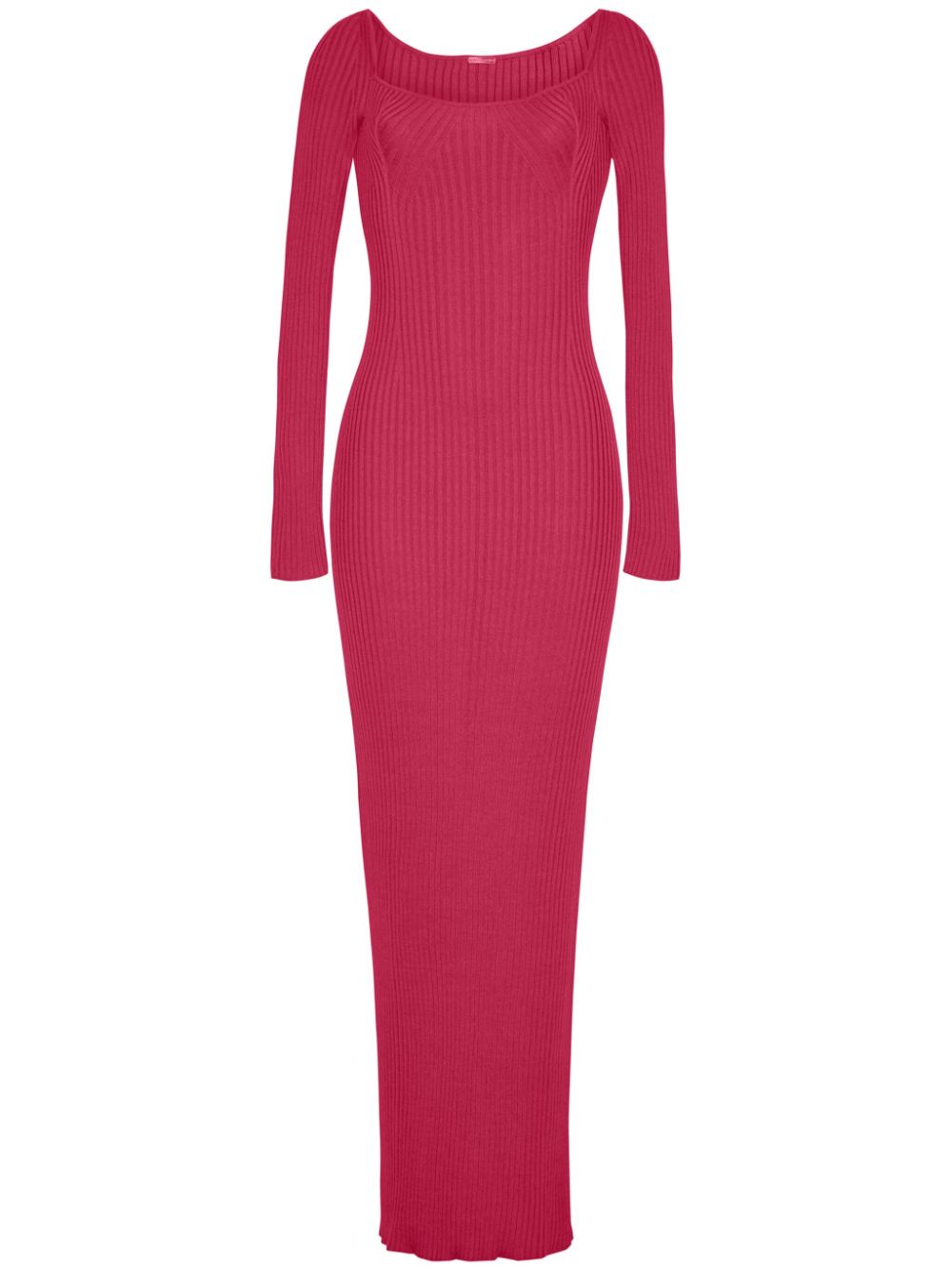 Florentine ribbed-knit maxi dress - Black
