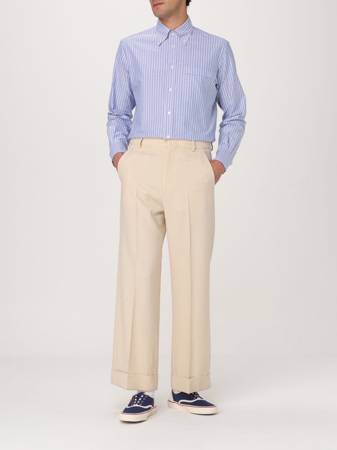 Shirt Men color Gnawed Blue