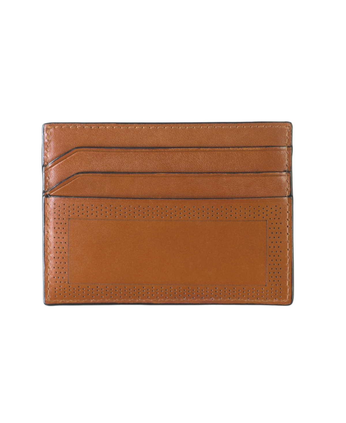 Men's Perforated Edge Weekender Card Wallet - Tan