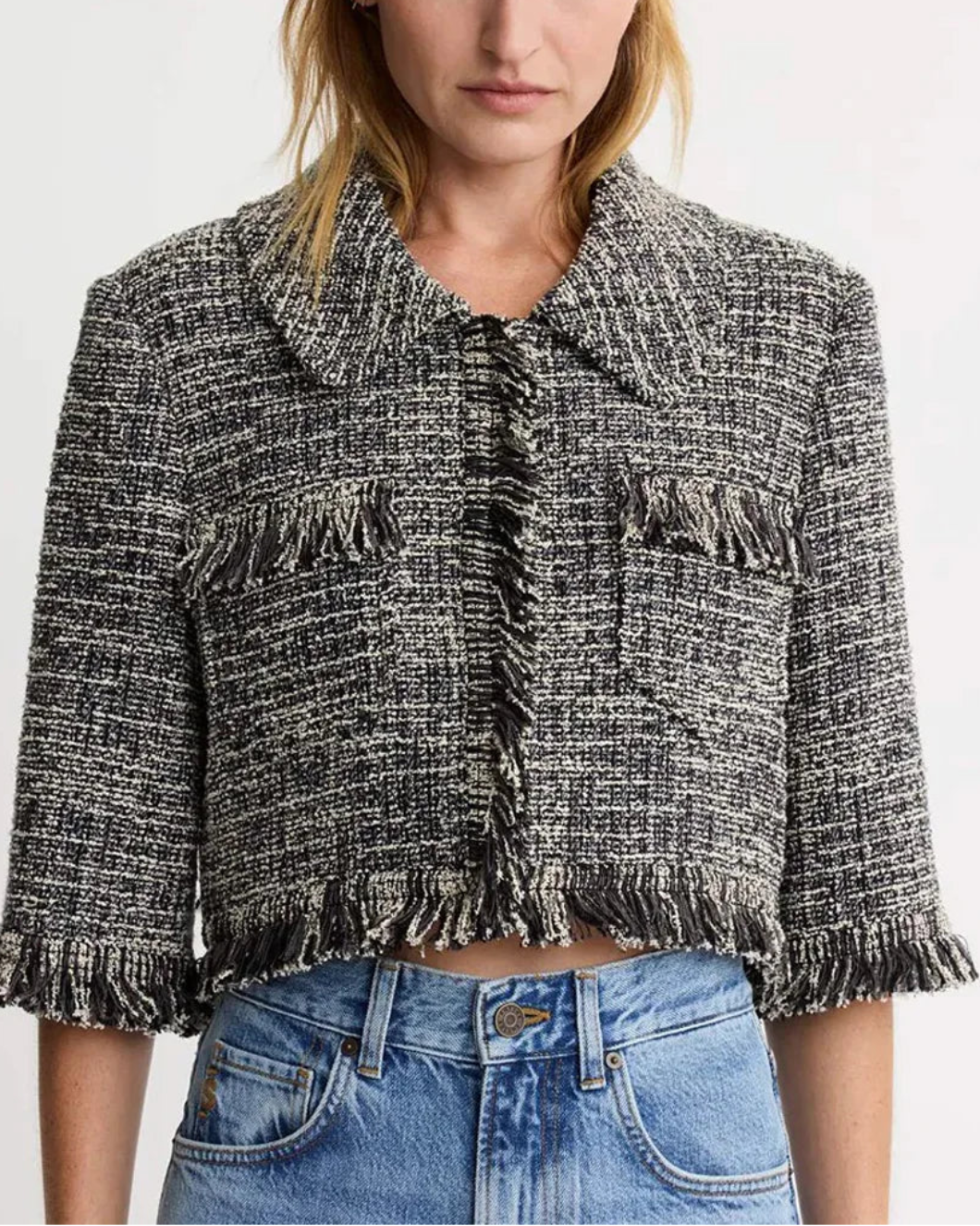 Cropped Sleeve Mini Jacket