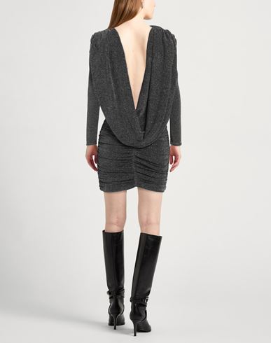 Woman Mini dress Gunmetal Size 4 Polyacrylic, Lurex, Elastane