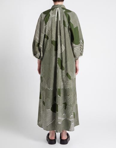 Woman Maxi dress Dark green Size L Cotton